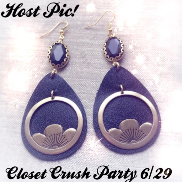 White Magic Designs Jewelry - Floating Lotus Leather Earrings